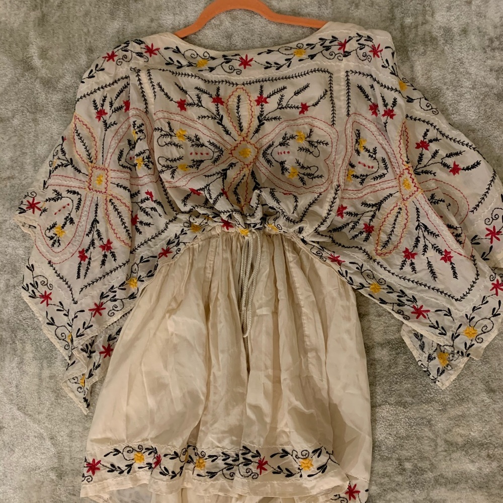 Embroidered Free People Cream Dress